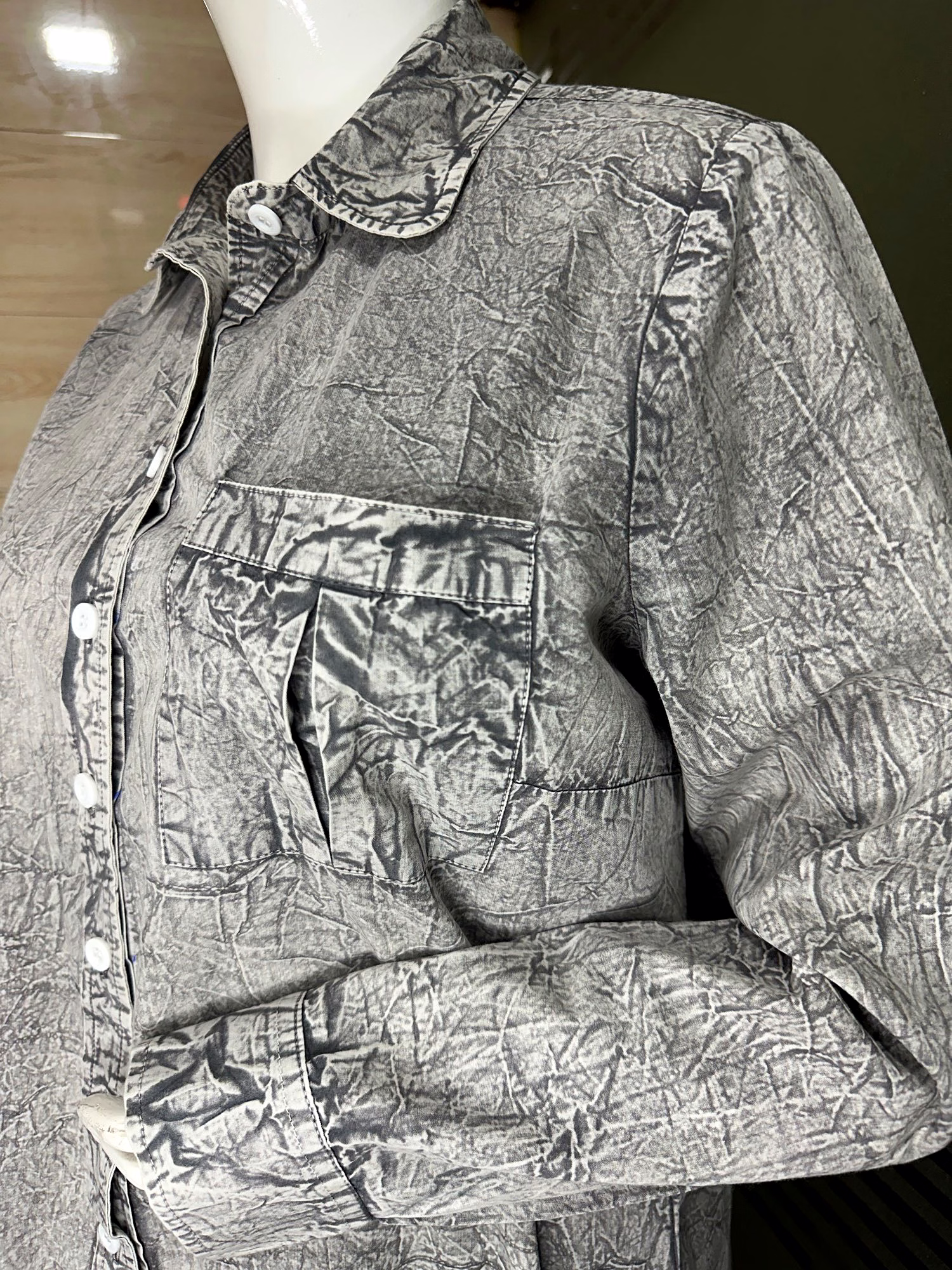 Crinkle Steel Acid Wash Shirt image 2