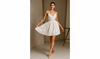 Pearl Bloom Embroidered Cotton Dress