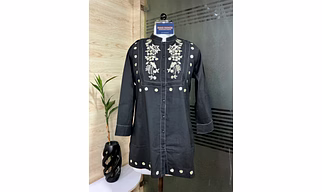 Noir Stitch Embroidered Top
