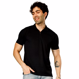 blueficus men solid polo neck polyester t-shirt