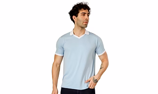 BlueFicus  Men Solid Polo Neck Cotton Blend  T-Shirt