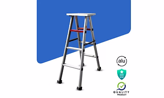 3 Step Foldable Ladder with Top Tool Metal Plate (Model: K-7013, Height: 4 ft in Light)