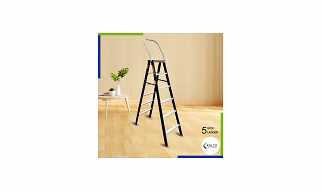 5 Step Ladder, Foldable with Top Support Handle and Top Metal Plate (Model: K-7023 in Medium)