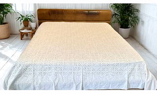 Cotton Bedspread Cut work
