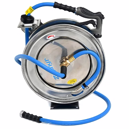 zephyr auto-retractable water hose reels 13mm x 20m stainless steel 304 (zwr1320ss)