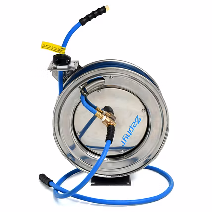 Zephyr Auto-Retractable Air Hose Reels 13mm X 15m  Stainless Steel 304 (ZAR1315SS)-1