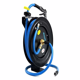 zephyr auto-retractable water hose reels 13mm x 20m heavy duty - black(zwr1320hd-blk)