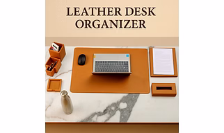 Leather Desk Organizer - Set of 5