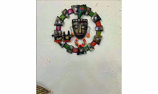 Multicolour Lord Krishna Iron Wall Art