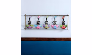 Decorative 5 Safa Man Multicolour Iron Wall Art