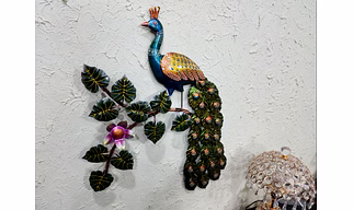Multicolor Iron Peacock Traditional Wall