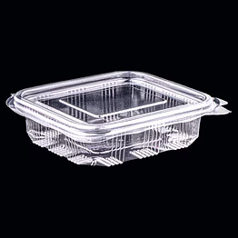 mp master packaging: clear plastic hinged containers, 250 ml