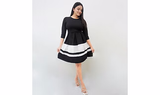 Women's Full Sleeve knee Length Dress | Casual Wear | Black Dress
