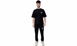 Men's Black 2 Piece Co-ord Set | Half Sleeve Casual Co-ord Set