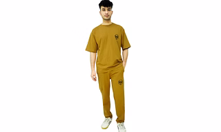 Men's Causal Mustard 2 Piece Co-ord Set | Half Sleeve