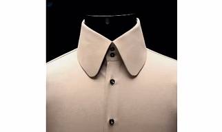 Beige High Stand Round Collar Shirt