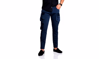 Space Blue 7-Pocket Cargo Pants