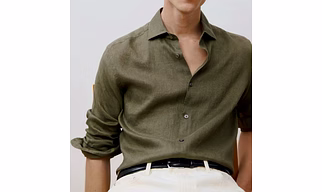 100% LINEN SLIM-FIT SHIRT