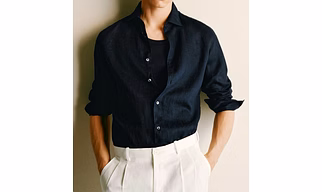 100% linen slim-fit shirt