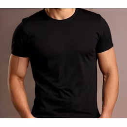 black 100% cotton solid tshirt