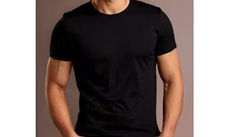 Black 100% cotton Solid Tshirt