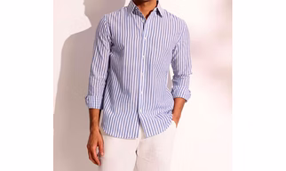 White 100% cotton Striped Shirt