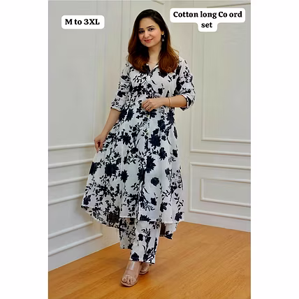 A line Cotton Coord Set kameez Kurta Set for Women Ethnic wear Indian Pakistani look dress-1