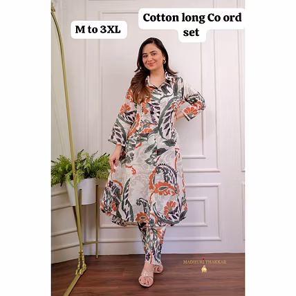 A line Cotton Coord Set kameez Kurta Set for Women Ethnic wear Indian Pakistani look dress-2