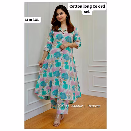 A line Cotton Coord Set kameez Kurta Set for Women Ethnic wear Indian Pakistani look dress-3