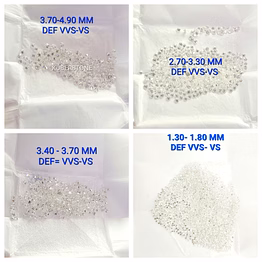 lab grown diamonds size - 1.30- 5.00 mm