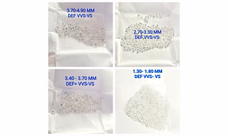LAB GROWN DIAMONDS SIZE - 1.30- 5.00 MM