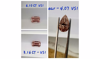 SOLITAIRE LAB GROWN DIAMONDS IN PINK AND BROWN COLOR