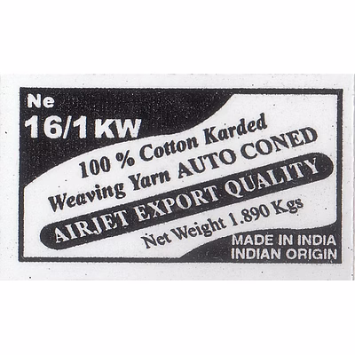 ne 16/1 kw - 100 % indian cotton carded grey yarn for weaving