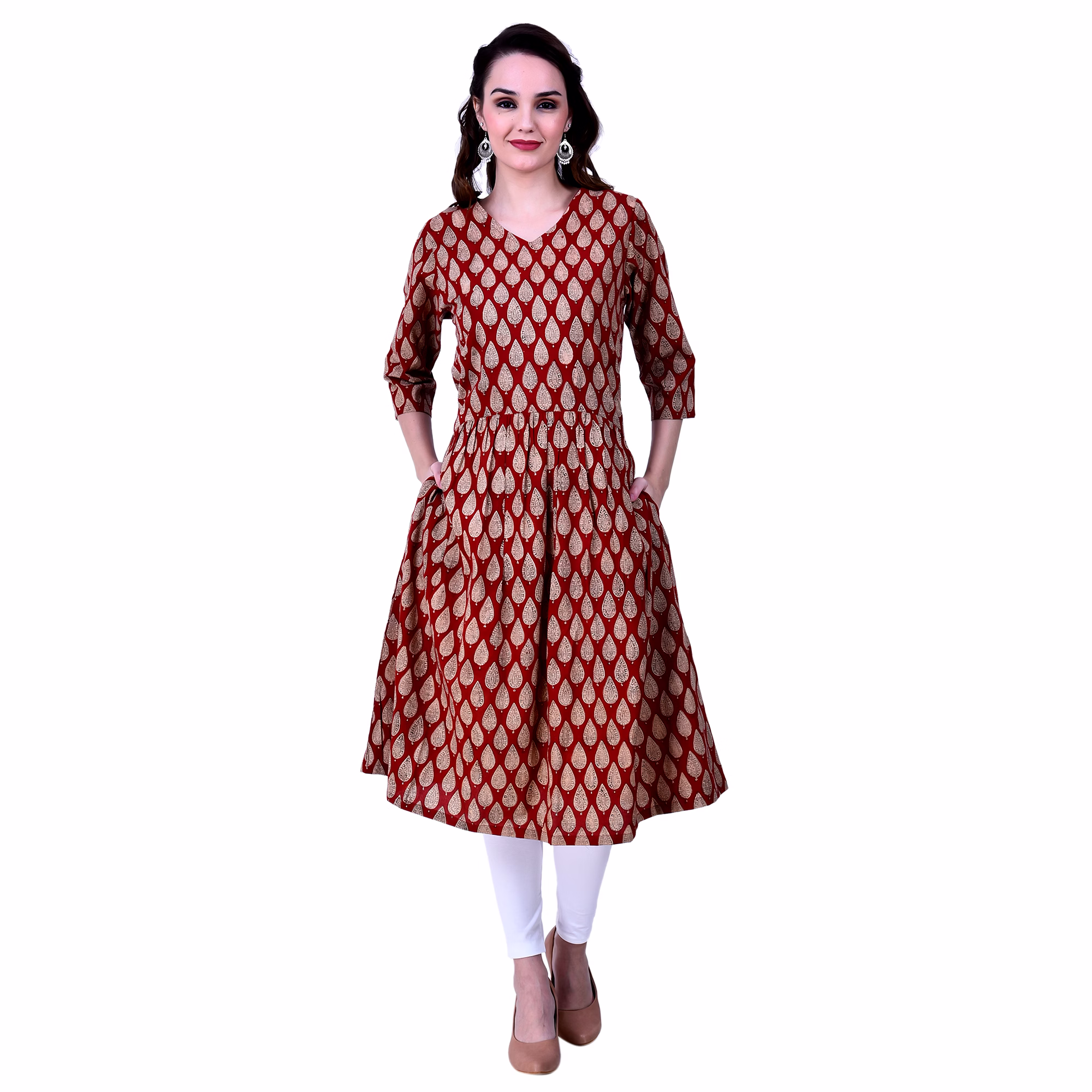comfortable bagru hand block printed cotton kurta dress