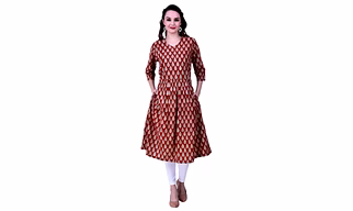 Comfortable Bagru Hand Block Printed Cotton Kurta Dress