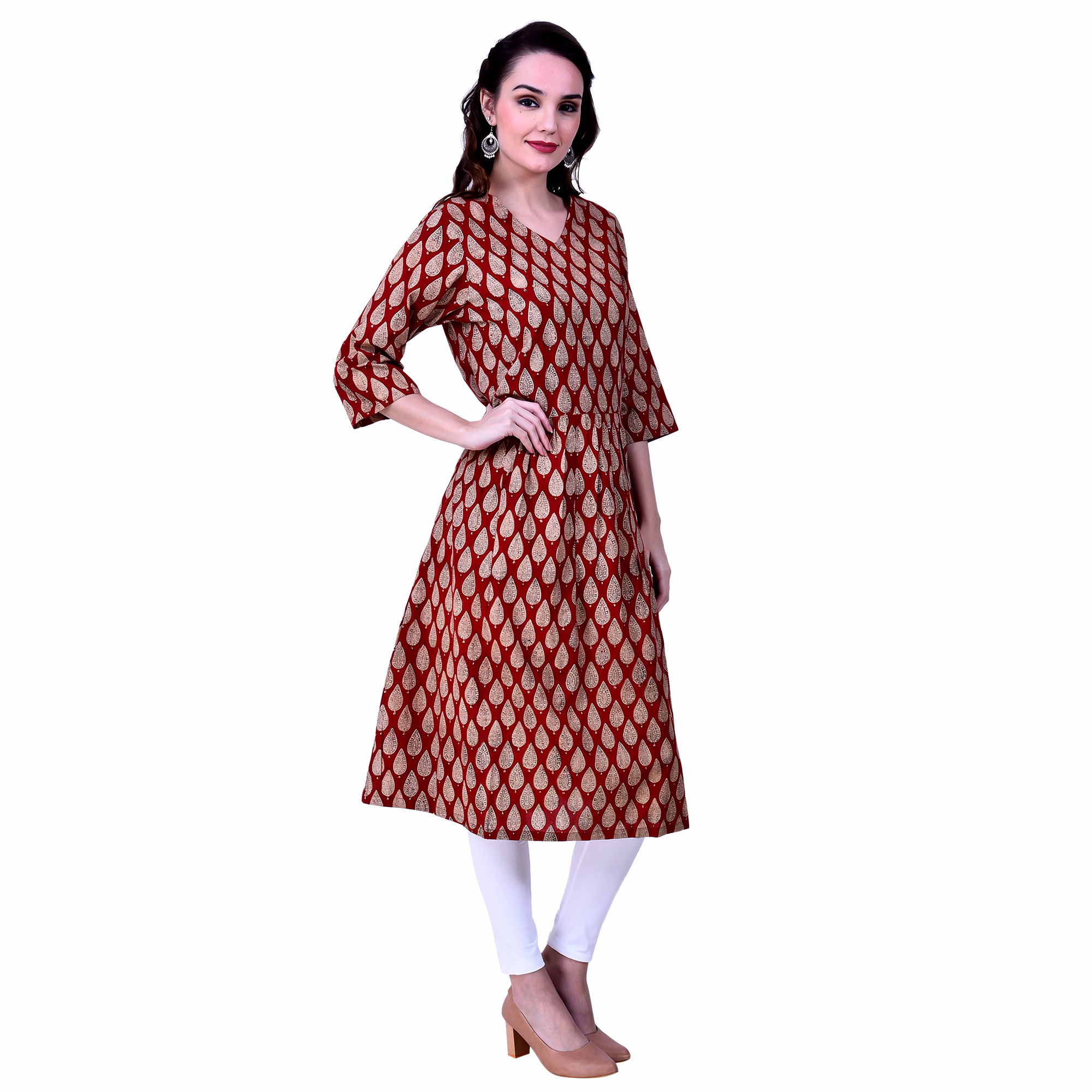 Comfortable Bagru Hand Block Printed Cotton Kurta Dress image 3
