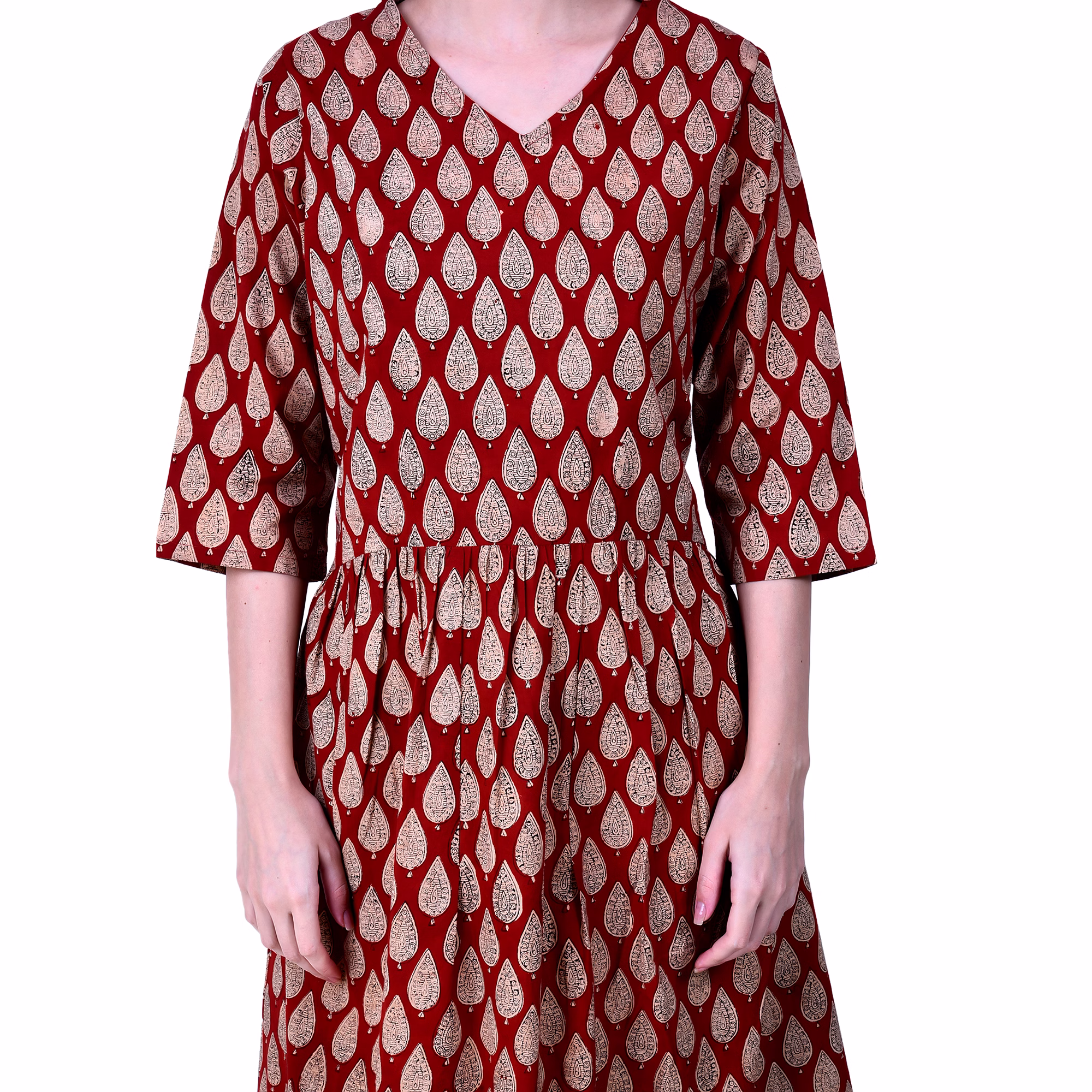 Comfortable Bagru Hand Block Printed Cotton Kurta Dress image 5