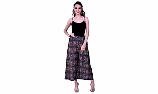 Bagru Hand Block Printed Cotton Palazzo Pants in Earthy Tones