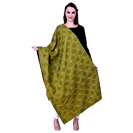 kalamkari hand block printed cotton dupatta with floral & traditional motifs