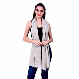 light beige cotton dupatta with minimalist drape and tassel detailing