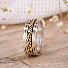 handmade mix metal anxiety relief ring 925 silver wholesale