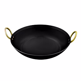 rby iron kadhai/frying pan india’s only handmade kadai with smooth edges & strong riveted handles, crafted from best iron, heavy bottom for even cooking, metal spoon friendly, dishwasher safe- 500 ml to 10 litre