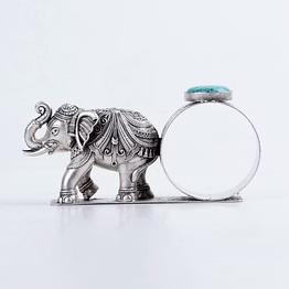 sabera elephant brass silver plated napkin ring