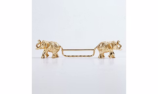 Carved Elephant Spoon Rest (Gold)