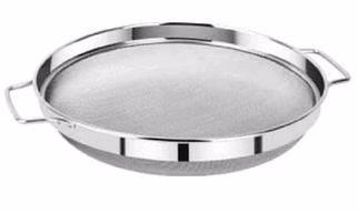 Stainless Steel Puran Jali/Chalan, 20 cm, Silver, Purpose for Sieving and Pulping of Food Grain