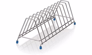 Stainless Steel Thali Rack, Dish Rack, Plate Stand, Dish Stand, Lid Holder Utensil Rack for Kitchen - 10 Section Plate Rack