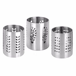 stainless steel cutlery holder for kitchen |spoon stand for dining table , silver color (12cm)