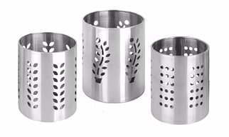 Stainless Steel Cutlery Holder for Kitchen |Spoon Stand for Dining Table , Silver Color (12CM)