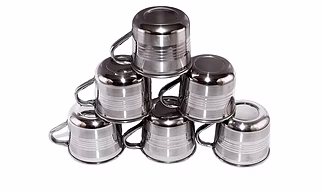 Pack of 6 Steel Single Wall Stainless Steel Tea&Coffee Cup Set (Silver)
