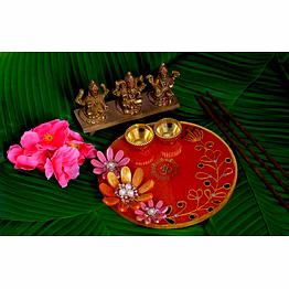 ghoomarcultural red resin flower with 3d design ethnic & festive decoration